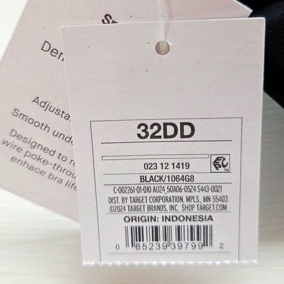 Auden Target Lightly Lined T-Shirt Bra Size 32DD Black Underwire Molded Cup NEW - Picture 5 of 5